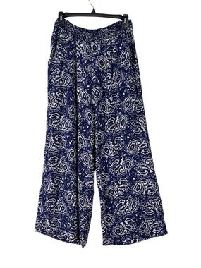 Boboau Womens Wide Leg Bohemian Pants Large Beachy Festival Retro